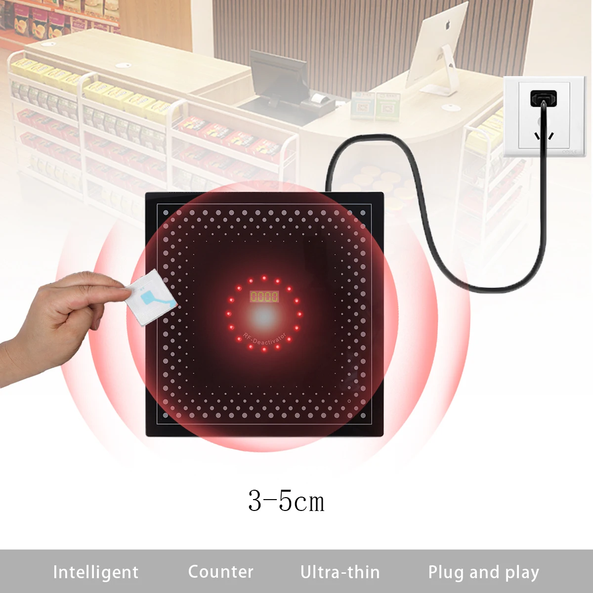 Label Deactivator With Sound And Light Alarm For RF8.2Mhz EAS Systems 110V-240V Retail Security Anti Theft Equipment