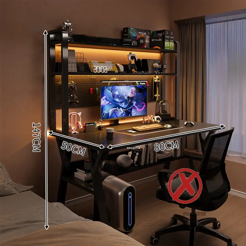 Nordic Desktop Computer Desks Creative Student Gaming Tables for Office Furniture Home Bedroom Study Desk Bookshelf Integrated - Image 4