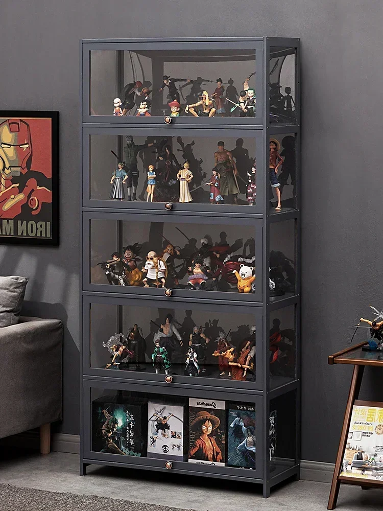 Display Cabinet for Figures Acrylic Transparent Dustproof Display Case Living Room Storage Box Commodity Shelf Bookcase Shelving - Image 5