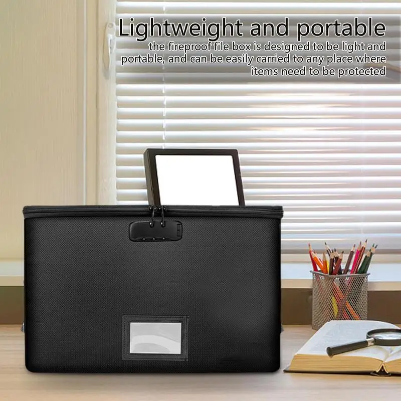 Fire Proof Document Safe Box Waterproof Safe Box Locking File Box Sealed Portable Large Capacity Filing Cabinet Organizer For - Image 5