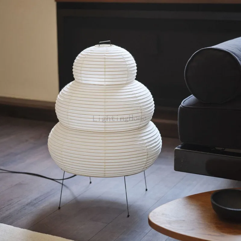 Japanese Design Akari Wabi-sabi Table Lamp White Rice Paper Decorative Desk Lights for Bedroom Living/Dining Room Study Loft - Image 4