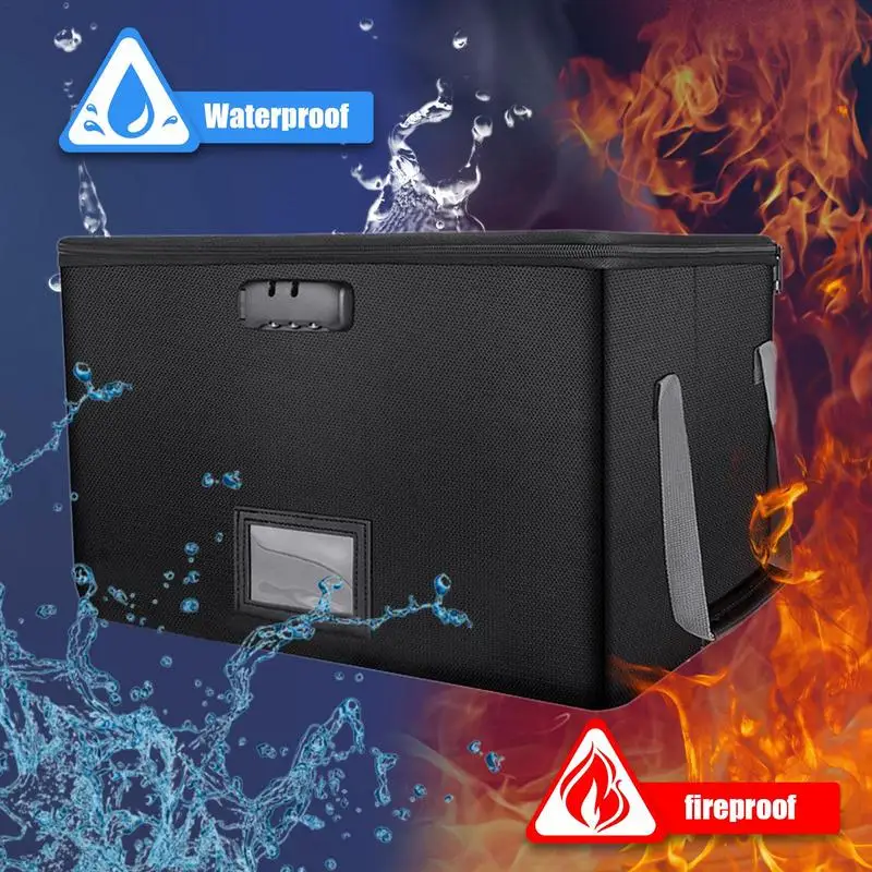 Fire Proof Document Safe Box Waterproof Safe Box Locking File Box Sealed Portable Large Capacity Filing Cabinet Organizer For - Image 2
