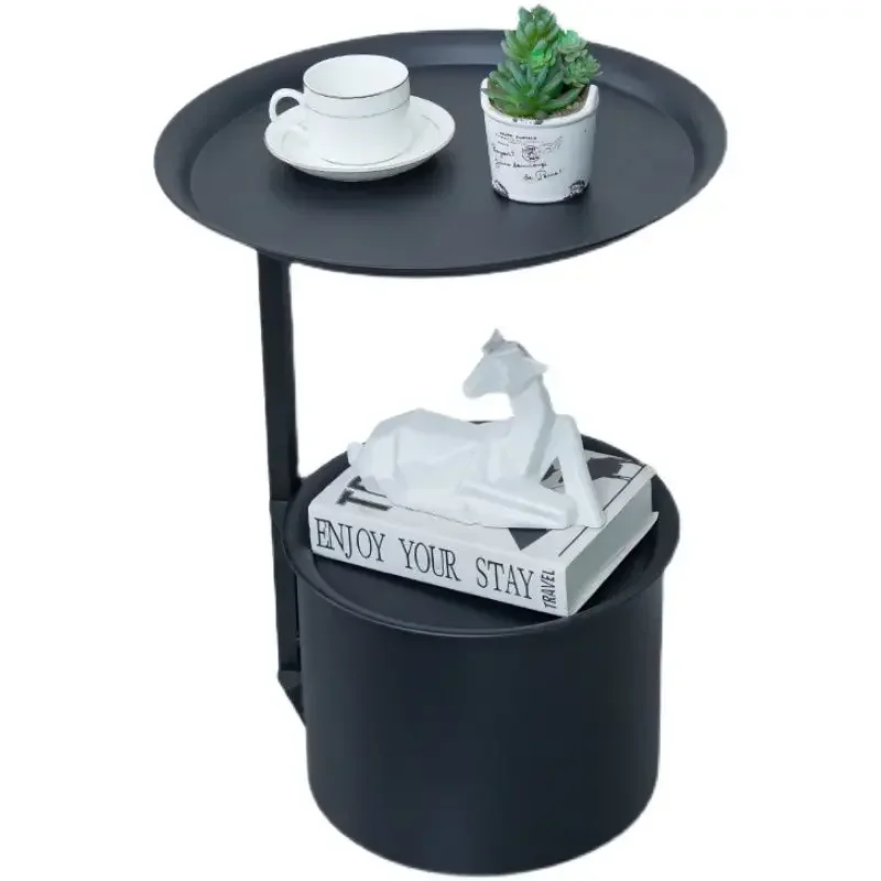 Modern New Multi-functional Double-layer Simple Sofa Corner Table Coffee Table Light Luxury Storage Bedside Rack Side Table - Image 4