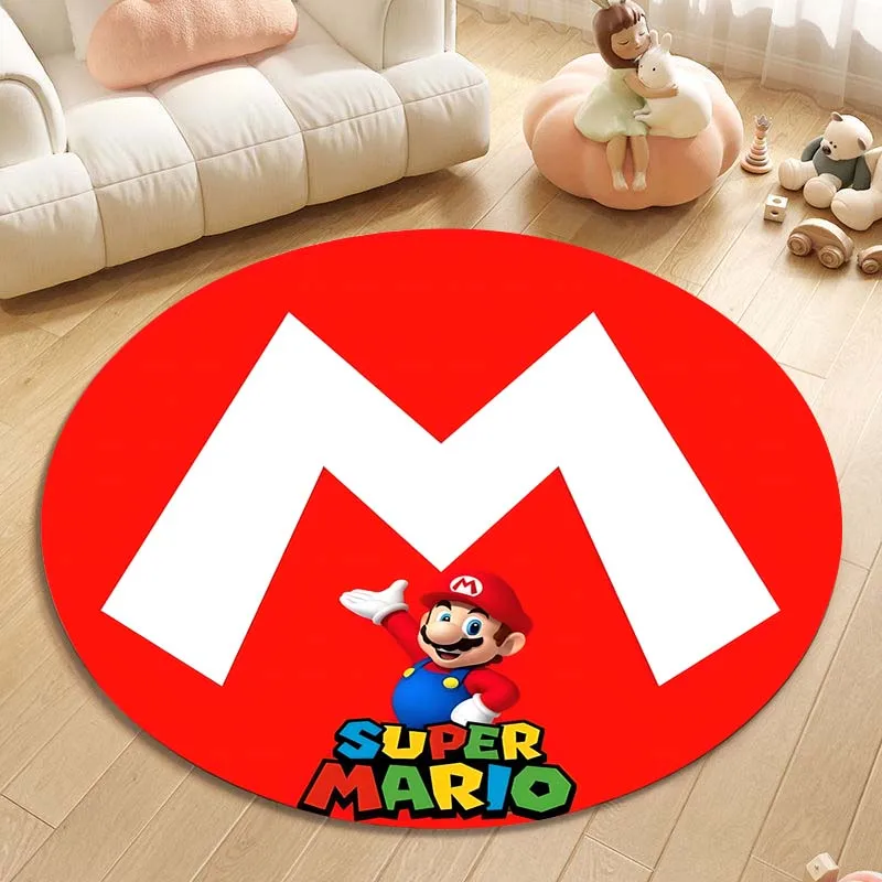 Gamer Super Mario Printed Round Rug, Bedroom, Living Room, Doormat, Sofa Table, Home Decor, Area Rug, Floor Mat,Kids Play Mat - Image 4