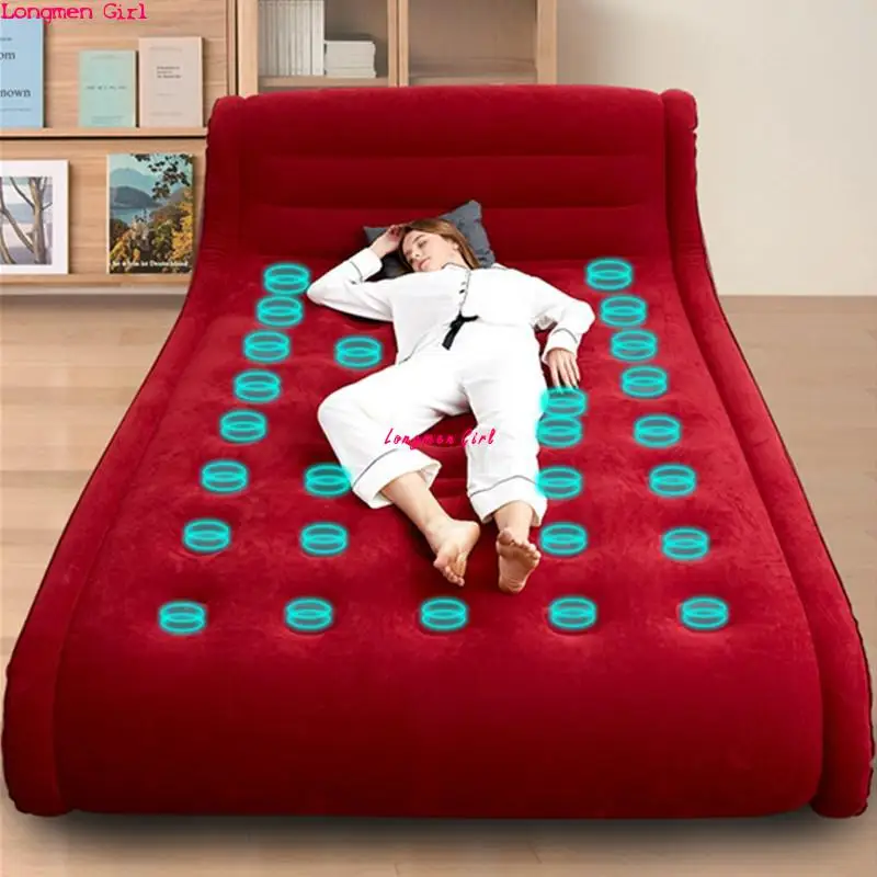 Modern Folding Inflatable Big Sofa Bed For Beach Camping Travel Outdoor Garden Furniture Double Bed With Velvet Pvc Leather Bed