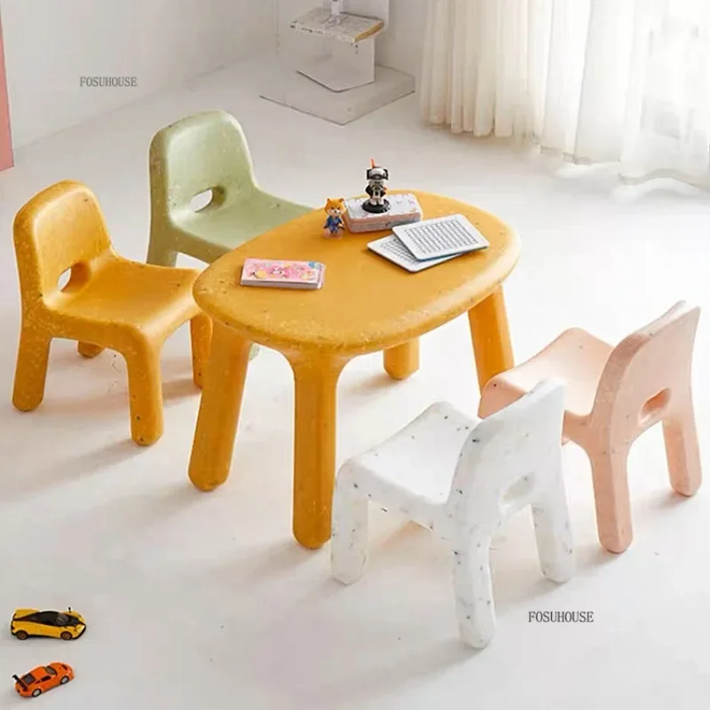 Plastic Study Table and Chairs Set for Kids Table Chair Stool Kindergarten Plastic Children Strong Durable Tables Furniture - Image 3