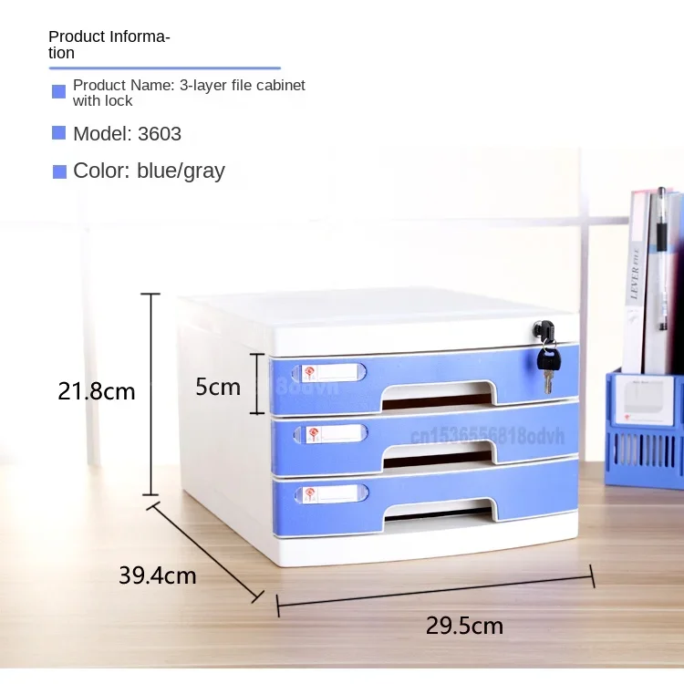 Lockable Desktop File Cabinet, Two-Layer Multi-Drawer Storage Box, Thick Office Document Organizer, Secure Desk Accessory - Image 5