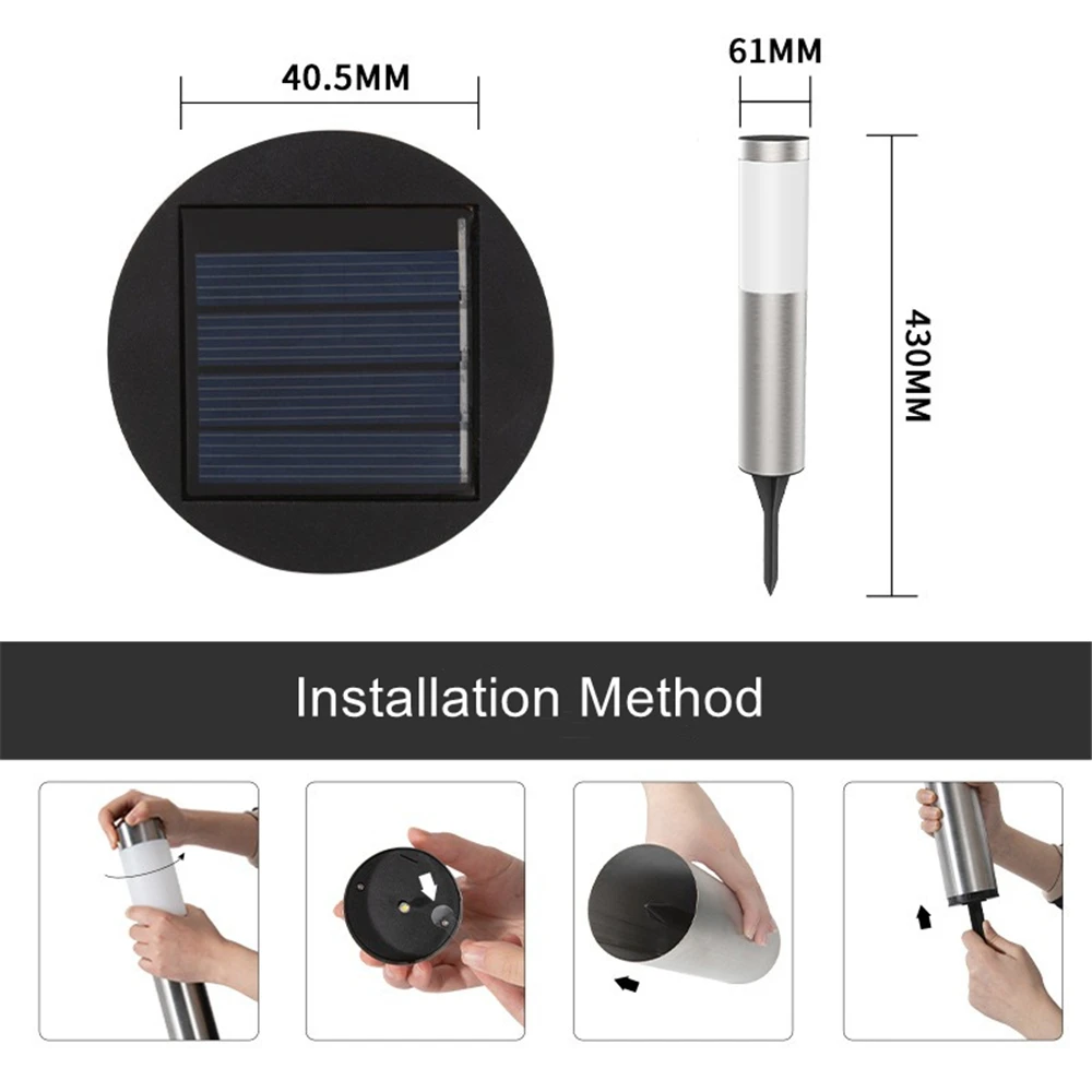 1/2/4 Pack Solar Garden Pathway Lights Outdoor LED Lighting Ground Plug Bollard Light for Patio, Gardens, Pathways,Lawn,Yard - Image 5