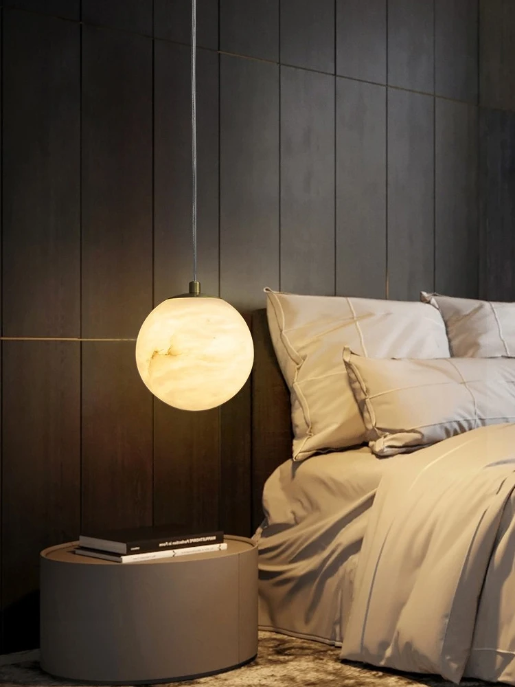 Marble Ball Pendant Lamp Bedroom Bedside Living Room Coffee Shop Indoor Modern Decor LED Single Small Pendant Light Fixture 2024 - Image 2