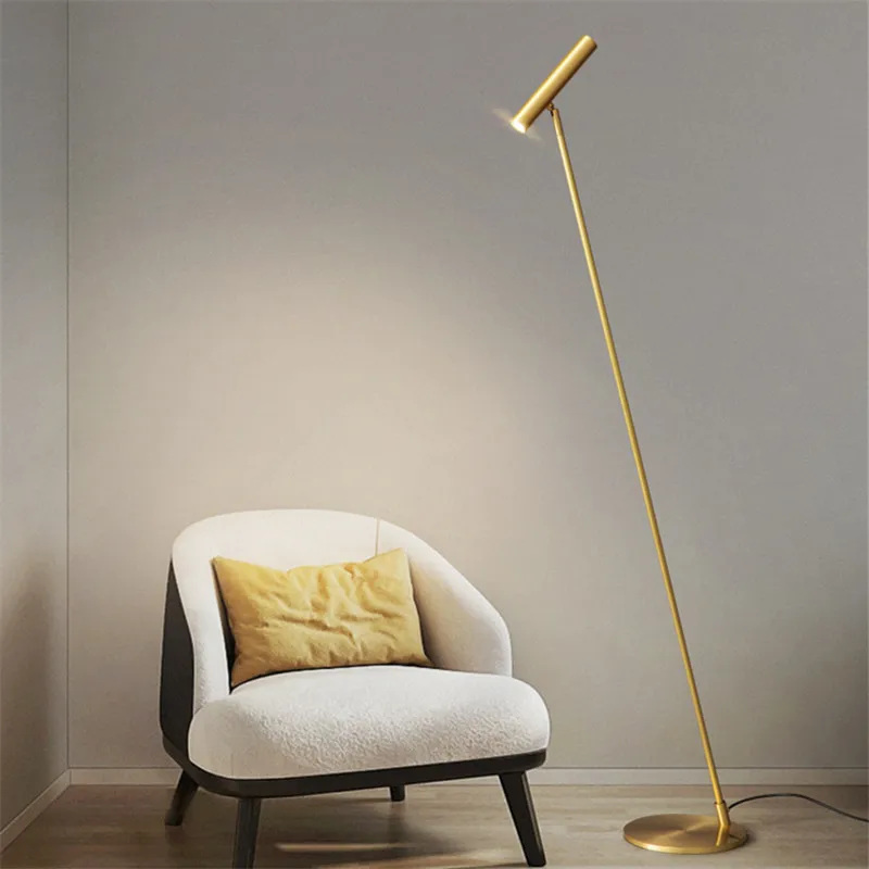 Nordic minimalist floor lamp Led Adjustable spotlight Living Room Sofa Bedroom Bedside Light Study Home standing reading lamp