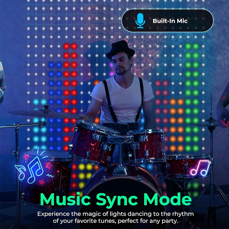 400LEDs Smart Curtain Lights App Control LED String RGB Fairy Lights USB DIY Text Pattern Music Change Display Party Room Decor - Image 5