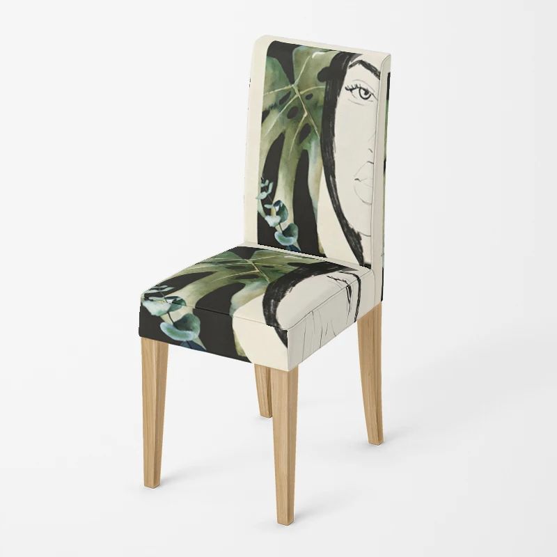 Home chair Covers kitchen adjustable dining elastic fabric chairs cover wedding Desk stretch back restaurant decro Abstract art - Image 5