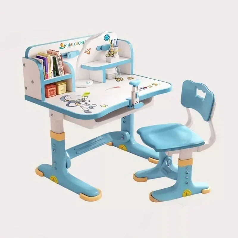 Children's Study Table Primary School Desk Liftable Plastic Student Writing Kids Table Household Desk and Chair Set for Kids B - Image 2