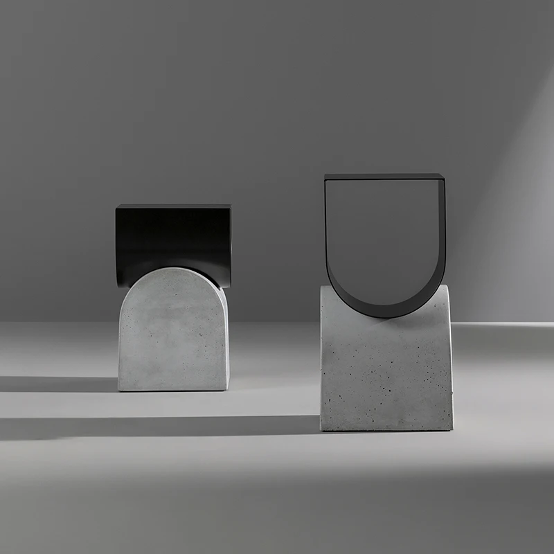 creative design simple coffee table iron and cement side table for living room - Image 3