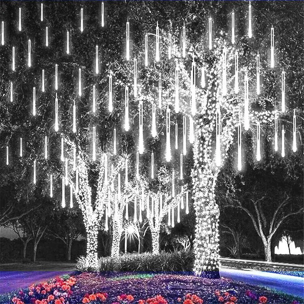 50cm/30cm LED Meteor Shower Rain Lights Holiday String Lights Garden Light 8 Tubes Halloween Christmas Wedding Party Decoration - Image 5