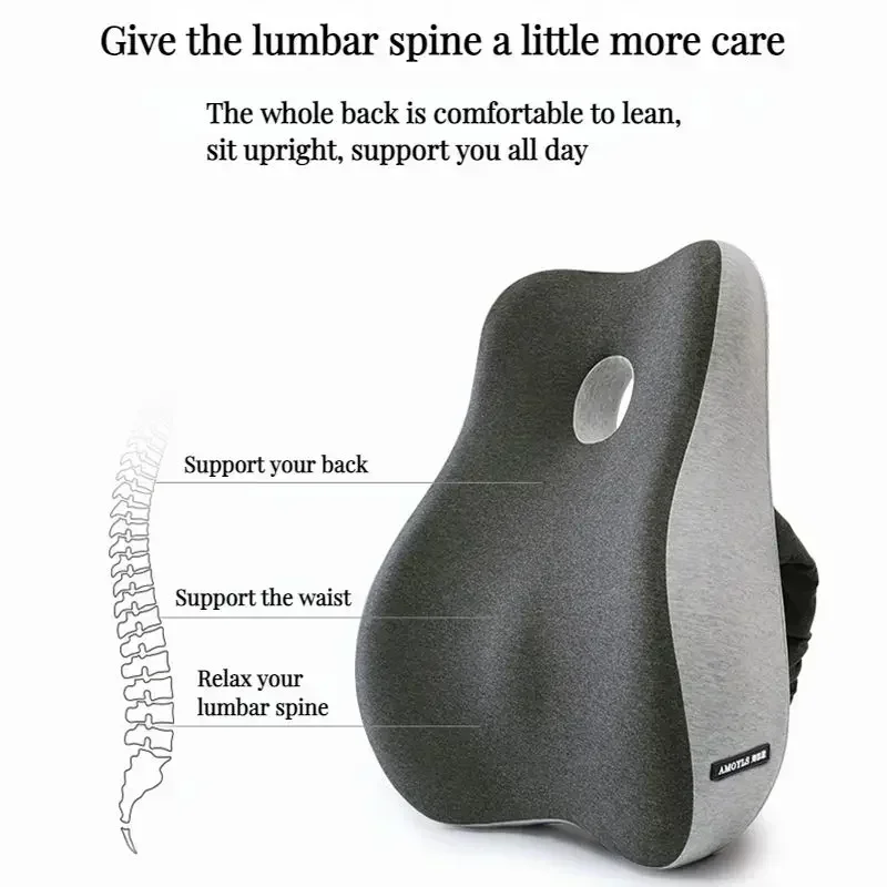 Memory Foam Office Chair Cushion Car Seat Support Waist Pillow Massage Lumbar Orthopedic Pillow Buttock Coccyx Cushion Back Pads - Image 5