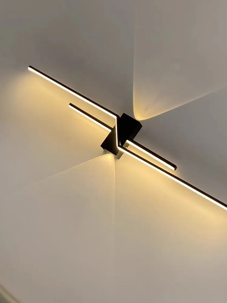 Wall lamp living room TV background wall wall lantern minimalist strip lamp bedroom bedside decoration aisle lamps bracket light - Image 2