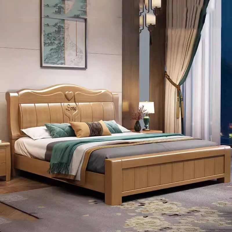 high end waterproof double bed european wood 2 person wooden modern luxury beds queen twin european camas de casal furniture - Image 3