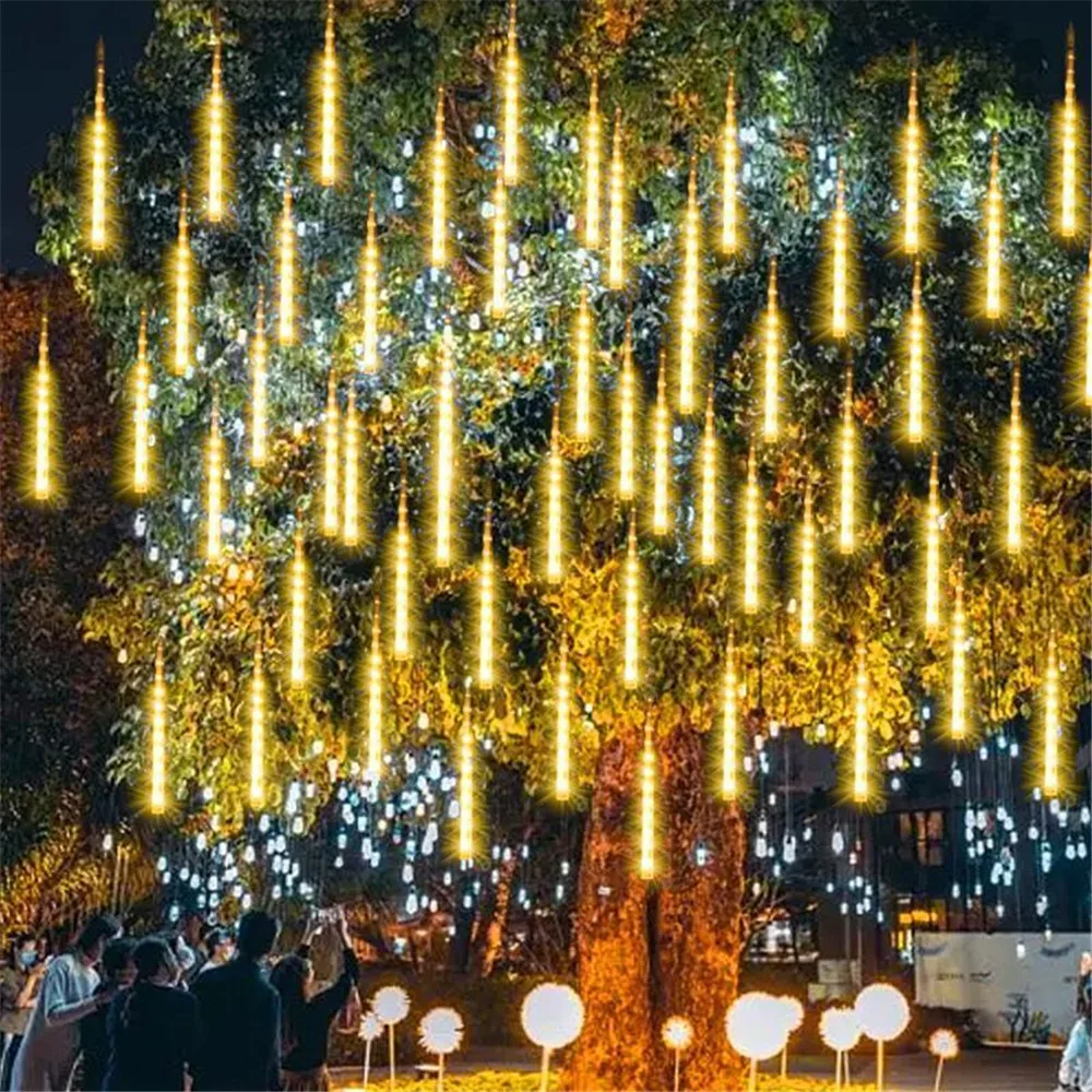 50cm/30cm LED Meteor Shower Rain Lights Holiday String Lights Garden Light 8 Tubes Halloween Christmas Wedding Party Decoration - Image 3