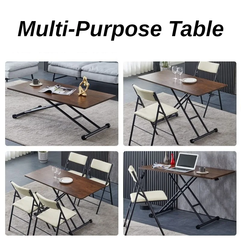 Extendable Dining Tables Metal Lift Top Table Foldable Desk Modern Tables for Kitchen Rectangular Multifunction Home Furniture - Image 6