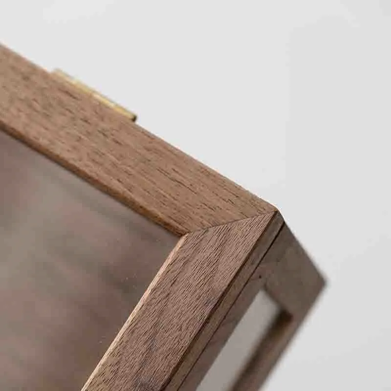 Household Tea Set Display Box Dust-Proof Teacup Transparent Glass Storage Box Tea Room Desktop Wooden Display Cabinet 1PCS LE307 - Image 4