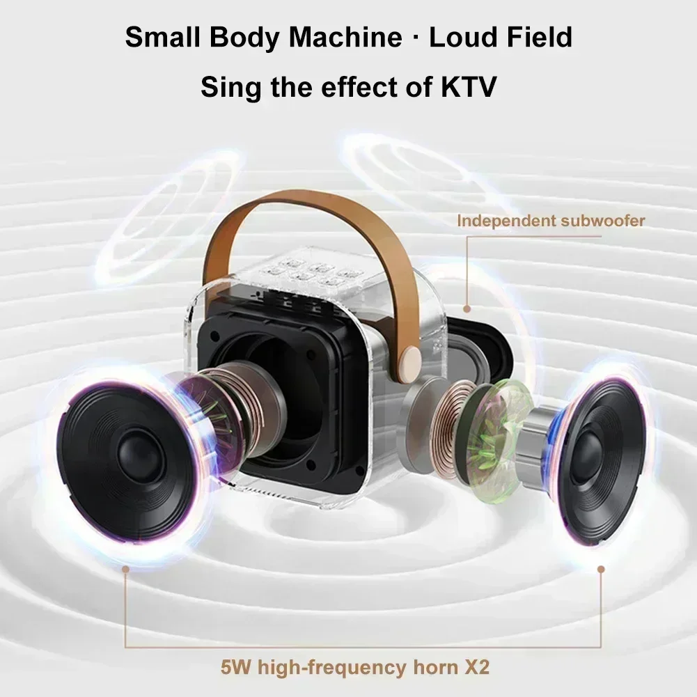 Bluetooth K12 Karaoke Machine Portable 5.3 PA Speaker System with 1-2 Wireless Microphones Home Family Singing Children's Gifts - Image 5