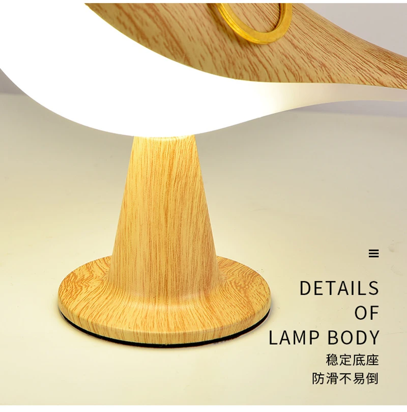 3 Colors Wooden Bird Night Lights LED Touch Switch Rechargeable for Bedroom Interior Lighting Desk Lamp Bedside Lamps Decoration - Image 3