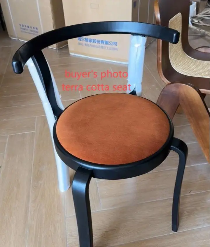 Magnus Denmark Olesen Nordic 8000 Series Red Beech Plywood Solid Wood Dining Stackable Vintage Curved Backrest Chair