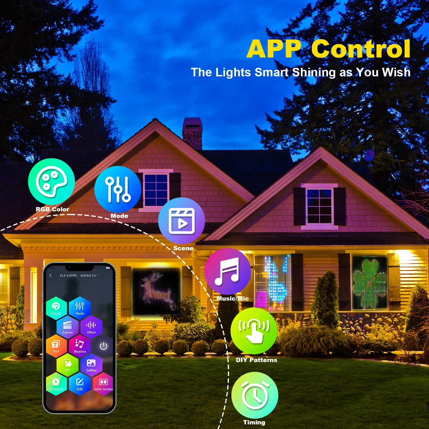 USB Led Smart Curtain Lights Bluetooth App Led String RGB Fairy Lights DIY Music Lights Party Window Curtain Bedroom Decoration - Image 3