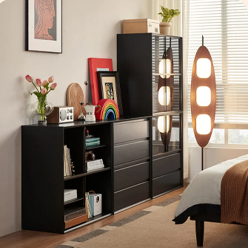 Stationery Better Living Room Cabinet Black Wood Buffet File Living Room Cabinet Multifunctional Bookcases Schrank Furniture - Image 3