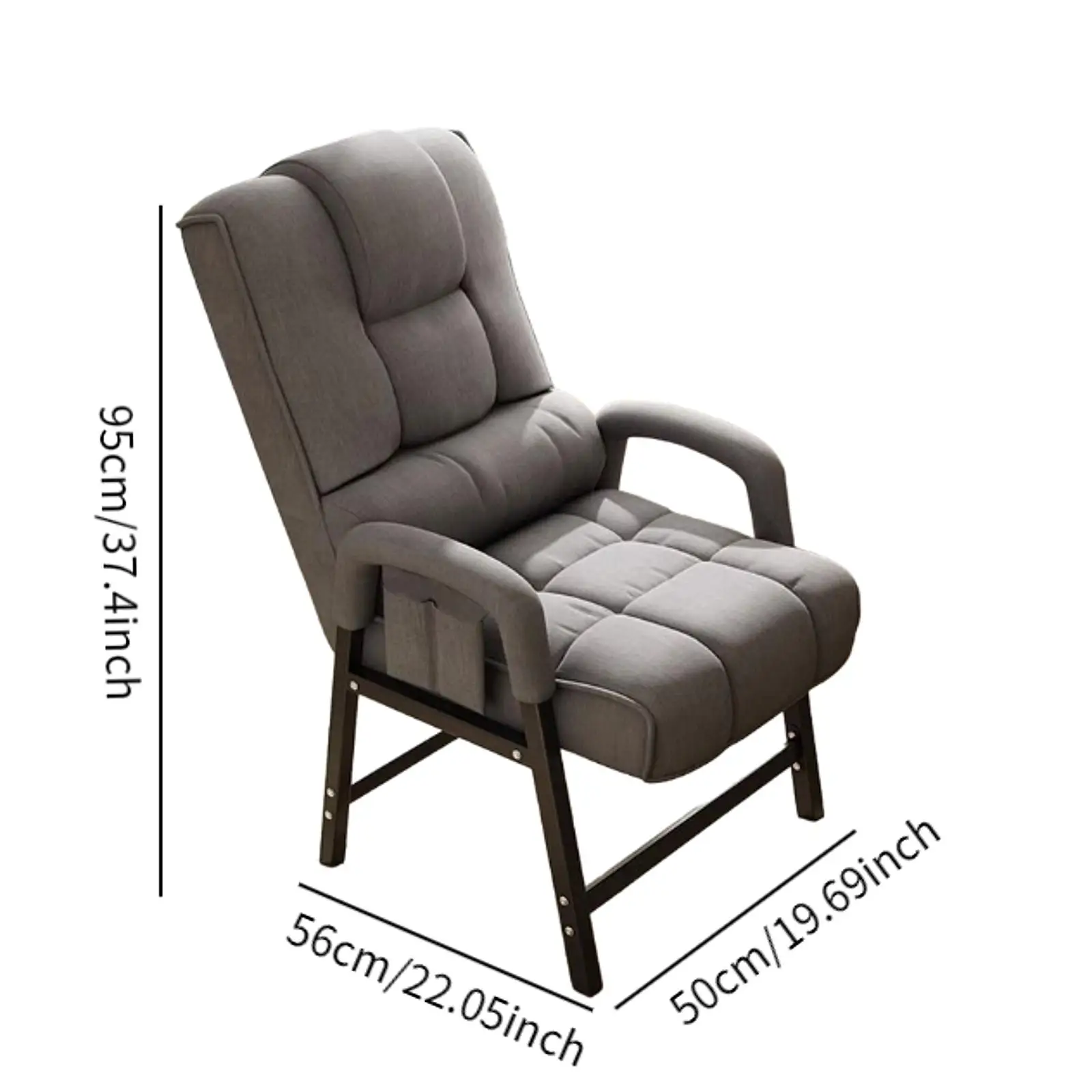 Ergonomic Reclining Chair Padded Cushion Seat High Back Metal Frame Dormitory Thickened Neck Support For Gaming Reading Chair - Image 5
