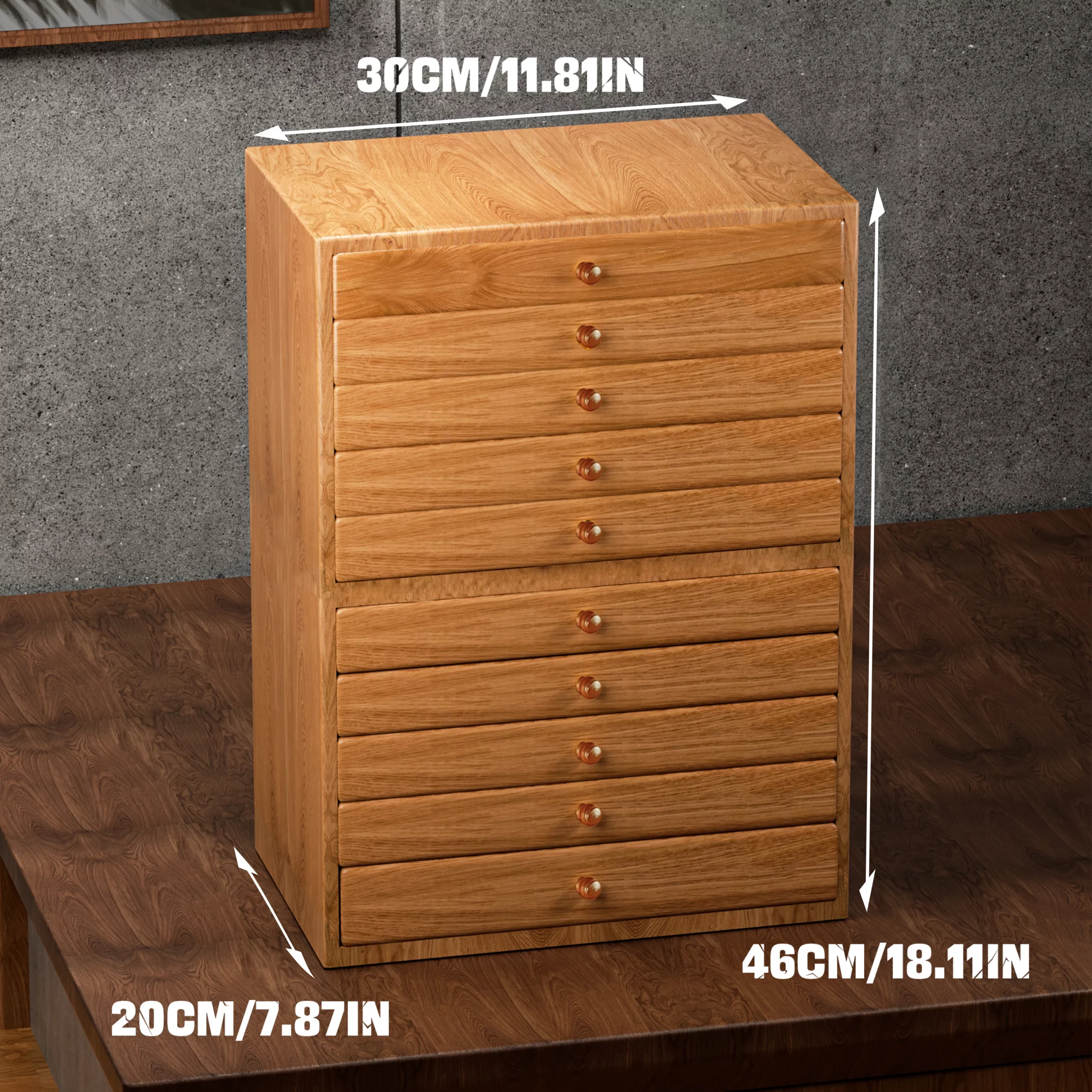 YB 10-Layer Wooden Jewelry Box Cabinet Display Storage Box for Storing Earrings Rings Necklaces Bracelets, Ideal Gift for Mom - Image 2