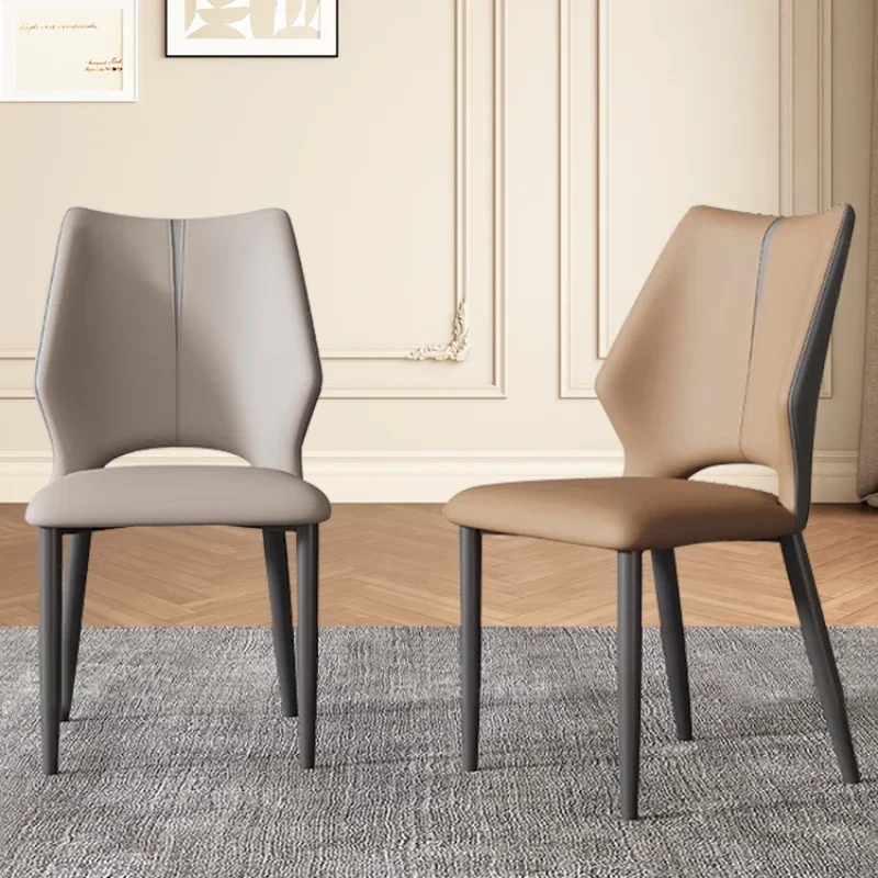 Hotel Leather Chair Lounge Party Mini Dining Chairs Luxury Cheerful Kitchen Recliner Armchair Chaise Salle A Manger Furniture - Image 3