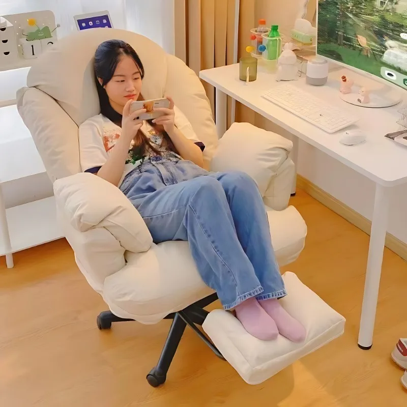 Lazy Computer Chair, Comfortable and Sedentary Home Computer Sofa Chair, Bedroom Desk Chair, Reclining Office Chair Lounge Chair - Image 3
