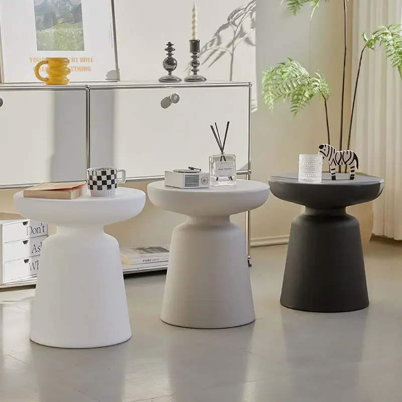 Living Room Sofa Side Table Plastic Small Round Table Modern Simple Mushroom Hourglass Coffee Table Bedroom Bedside Tables - Image 6