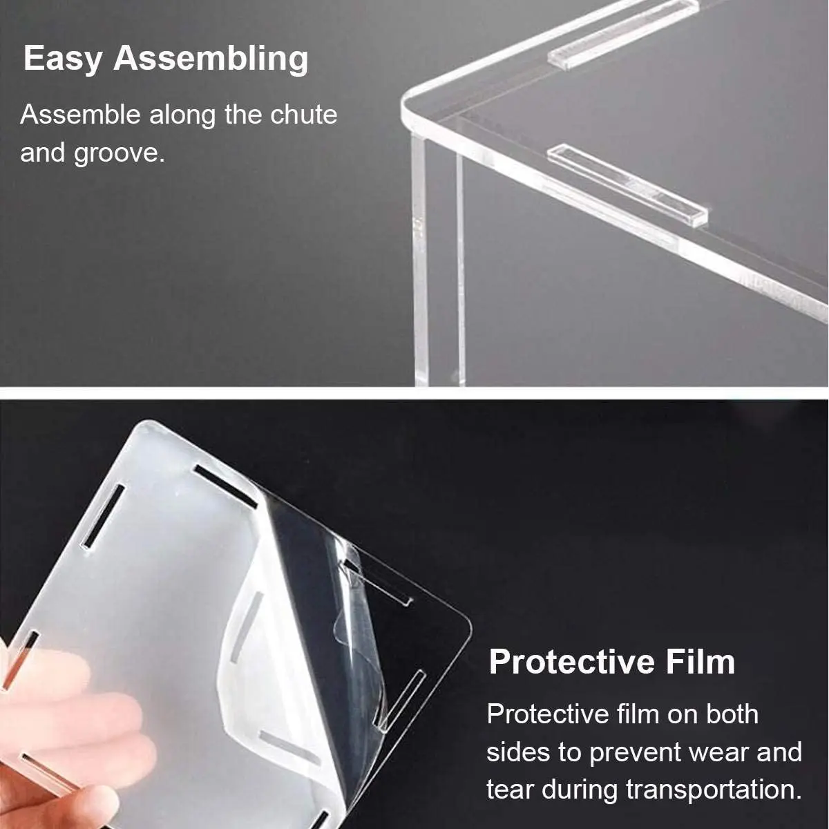 Acrylic Display Case for Collectibles Assemble Clear/Black Base Display Box Home Storage for Lego Figures Doll Toys Figurines - Image 2
