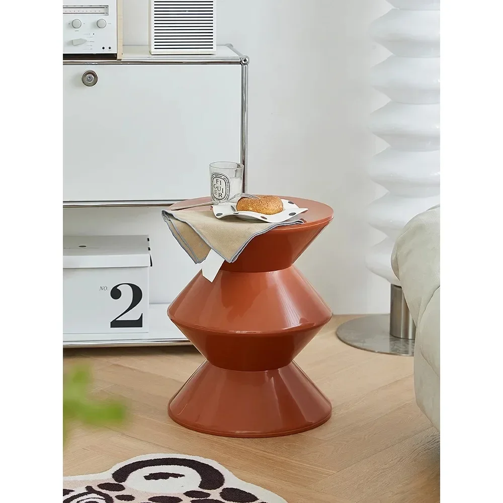 Round Coffee Table Plastic Nordic Home Furniture Living Room Sofa Side Tables Hallway Shoes Stool Balcony Small Desk Nightstands - Image 2