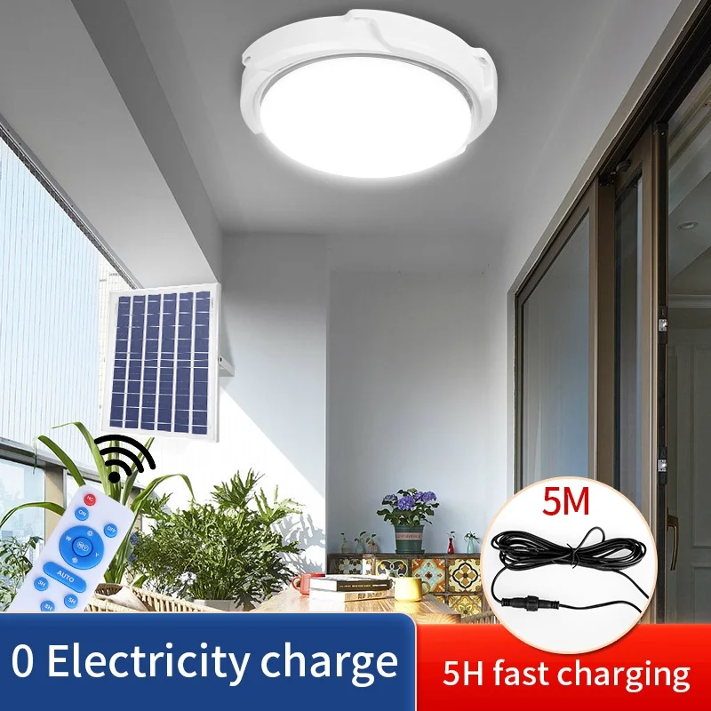 Solar Lights Home Indoor Ceiling Veranda Solar Power Lamp IP65 Waterproof Outdoor LED Top Solar Energy Interior Light Lamp - Image 2