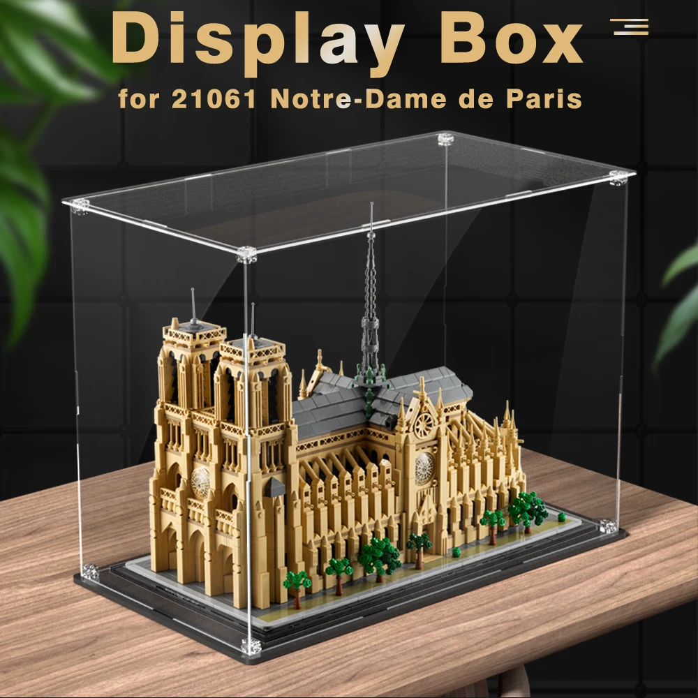 Acrylic display box for lego 21061 display case for Notre-Dame de Paris building block dustproof clear storage box