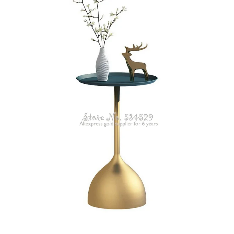 Solid Metal Tea Table Nordic Creative Marble Side Table Temperature Nano Paint Room Environ Accent Table Artistic Side Stand - Image 2