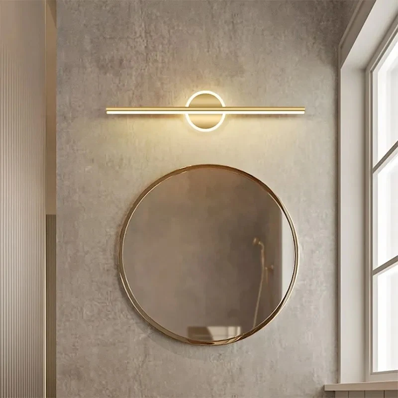 Modern LED Wall Lamp 40/60cm Mirror Light Bathroom Toilet Black Gold Long Strip Fixture Home Decor Led Lighting Lamps Lustre - Image 3