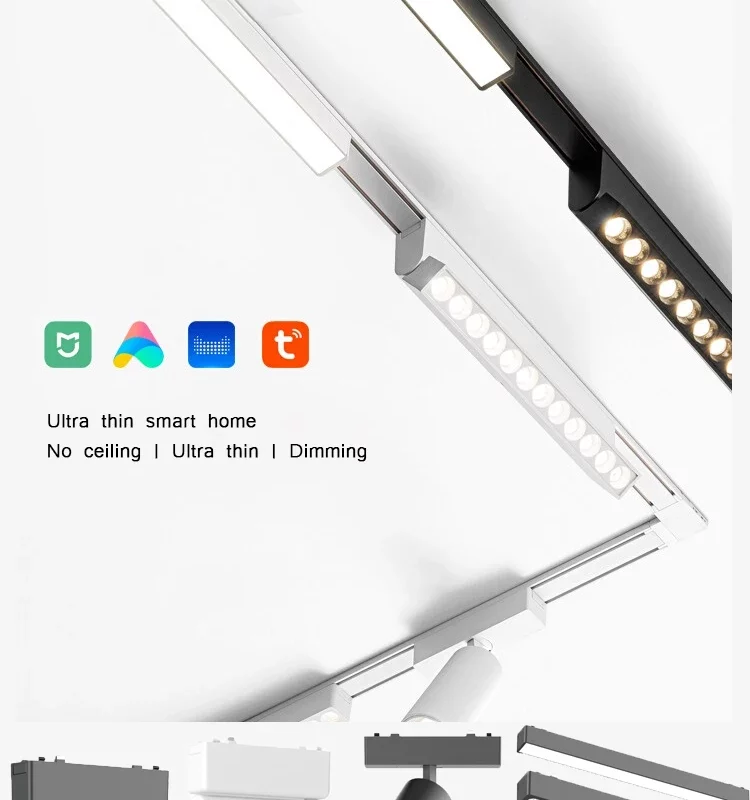 Ultra-thin Magnetic Track Lights 48V Surface Mounted Ceiling Rail Spotlight 6mm Track System Modern without Main Lighting Series