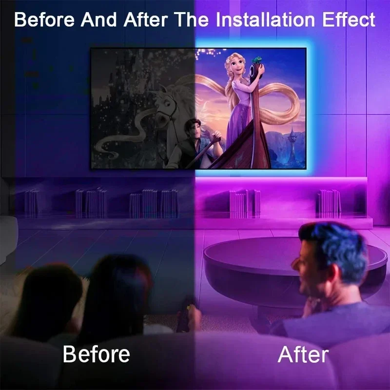 LED Strip Light WIFI Bluetooth Control 5050 RGB Led Lights Flexible Ribbon Luces Led 1M-30M 5V USB TV BackLight Room Decoration - Image 3