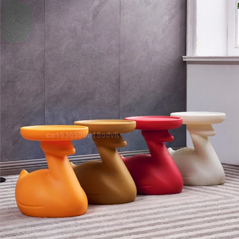 Designer Duck Shape Side Table, Creative Living Room Plastic Children's Coffee Table, Nordic Modern Minimalist Mini Tea Table - Image 3