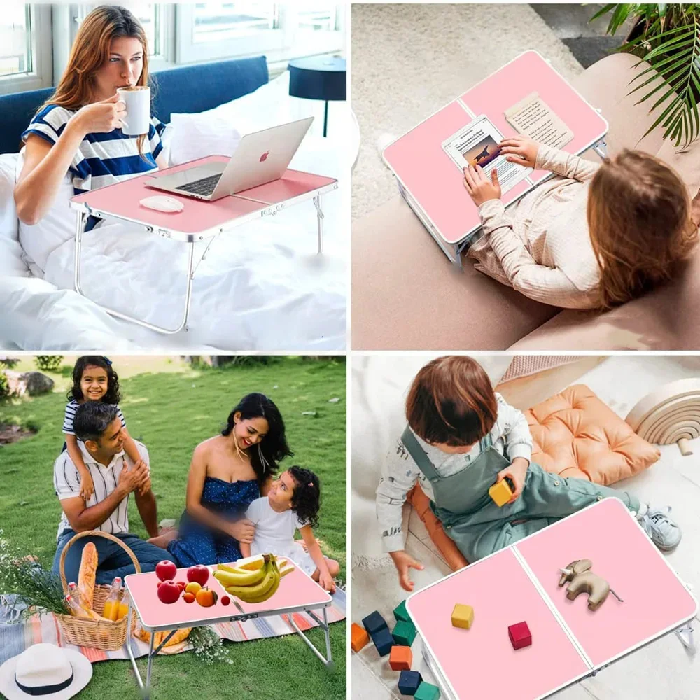 Portable Folding Laptop Desk, Mini Foldable Camping Table, Folding Picnic Table with Storage Space, Mini Lap Desk Reading Holder - Image 6