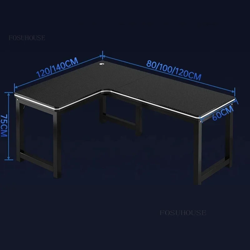 Nordic Corner Computer Desks Home Desktop E-sports Table Double Desk Modern Bedroom Desk Workbench Internet Cafe Gaming Desks - Image 5