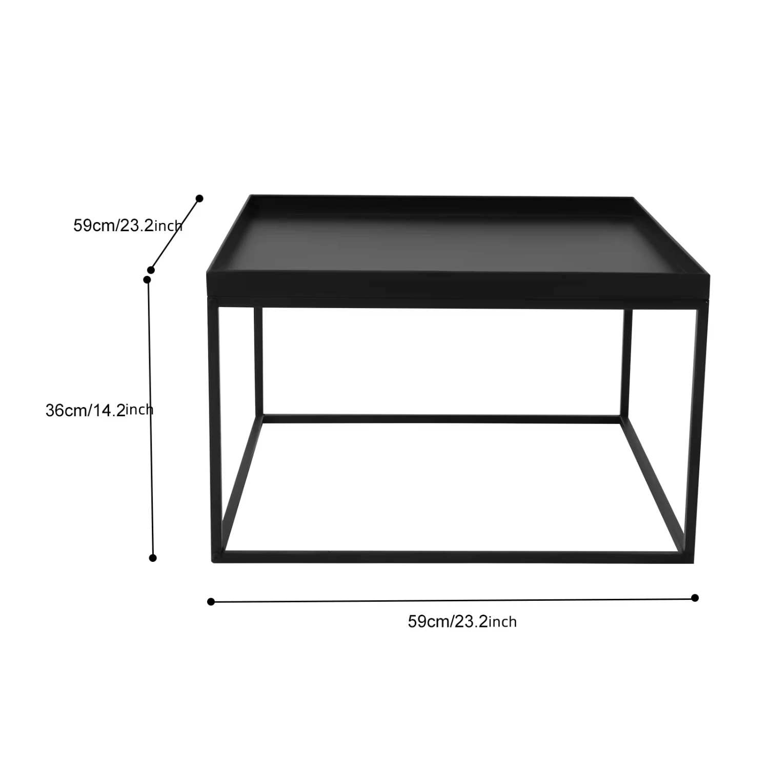 Tray Metal End Table Sofa Table Small Side Table Anti-Rust and Waterproof Outdoor and Indoor Snack Table Accent Coffee Table - Image 6