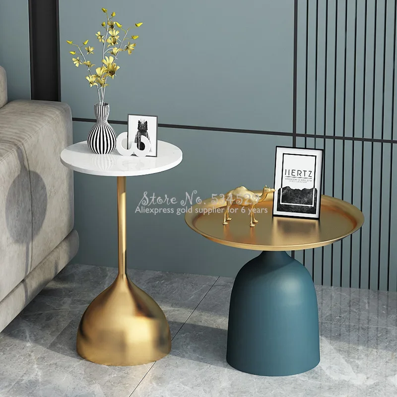 Solid Metal Tea Table Nordic Creative Marble Side Table Temperature Nano Paint Room Environ Accent Table Artistic Side Stand