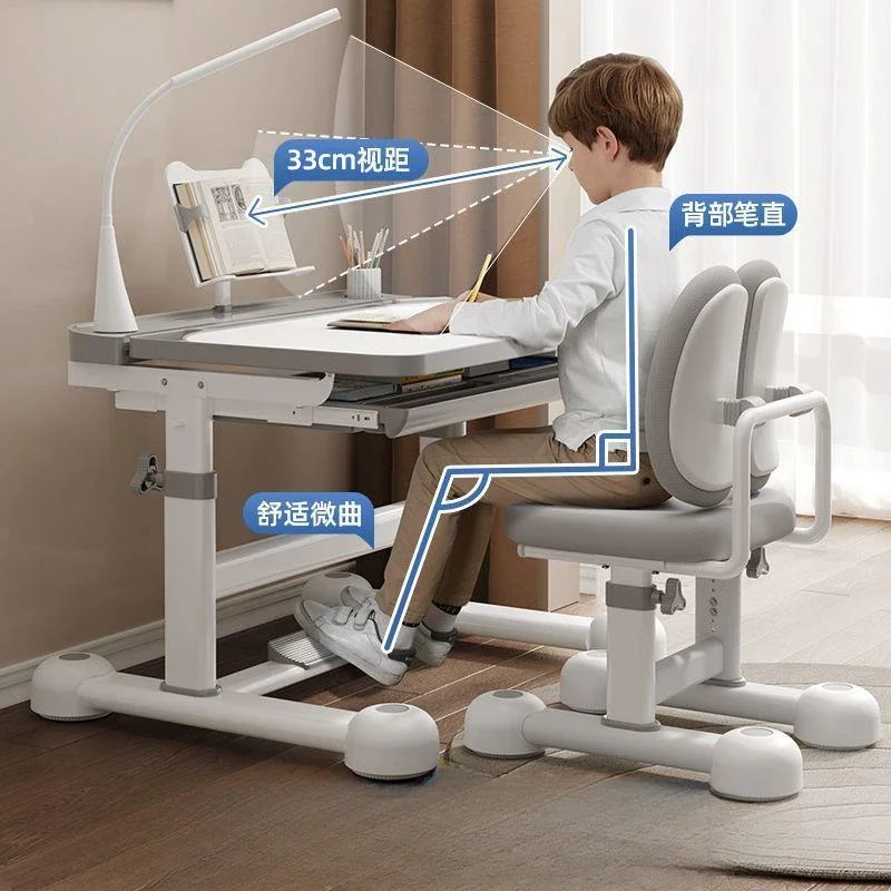 Children's Desk and Chair Set 6 to 12 Years Old Writing Desk Student Desk Study Table Home