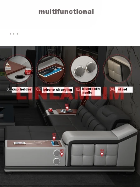 Genuine Leather Sofa Cama Leather Couch Big Sofas Sleeper Sofa Set Living Room Furniture Sofas Modernos Para Sala Sectional Sofa - Image 3